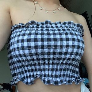 Gingham print tube top